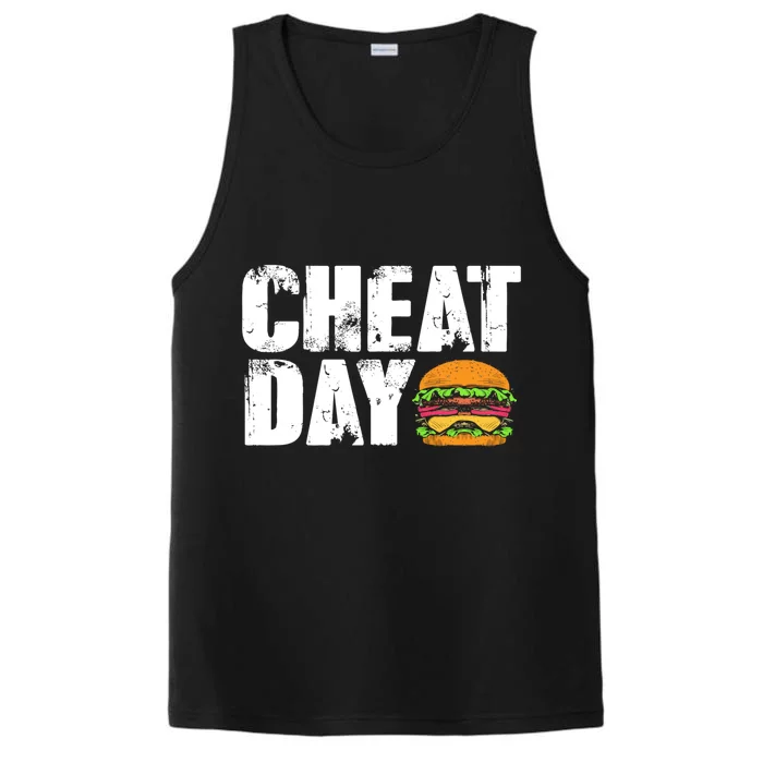 Funny Fast Food Hamburger Cheeseburger Cheat Day Gift Performance Tank