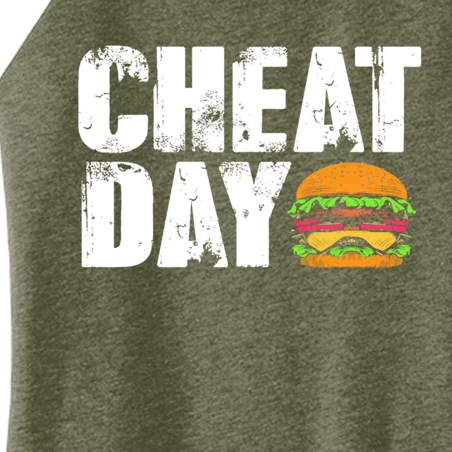 Funny Fast Food Hamburger Cheeseburger Cheat Day Gift Women’s Perfect Tri Rocker Tank