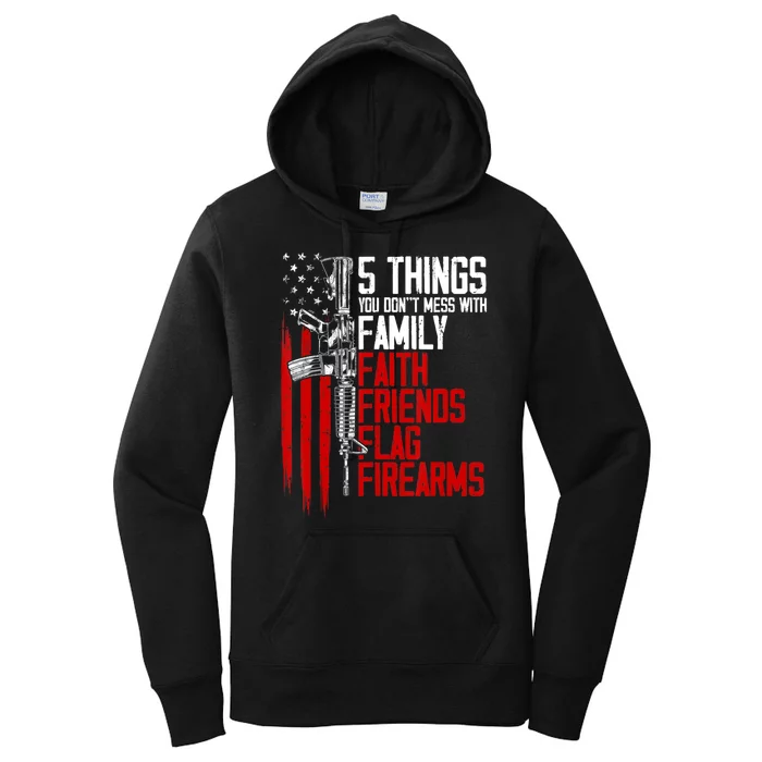 Faith Family Friends Firearms Gun Rights Ar15 American Flag Women's Pullover Hoodie