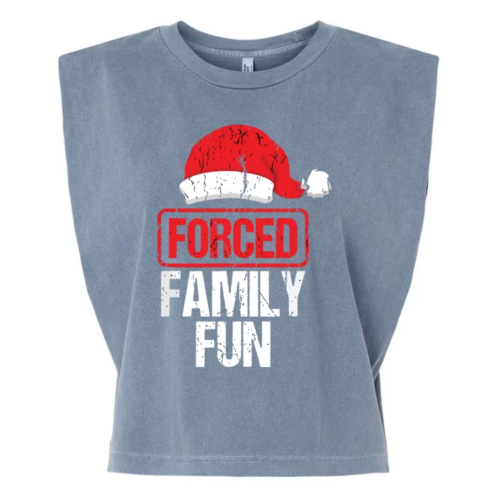 Forced Family Fun Winter Holidays Funny Christmas Garment-Dyed Women's Muscle Tee