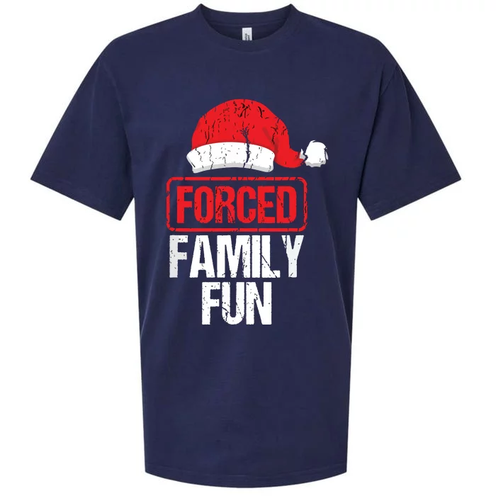 Forced Family Fun Winter Holidays Funny Christmas Sueded Cloud Jersey T-Shirt