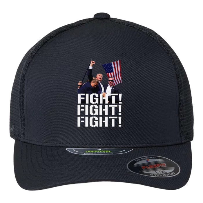 Fight Fight Fight Usa Flag Donald Trump 2024 Rally Presidential Election Flexfit Unipanel Trucker Cap