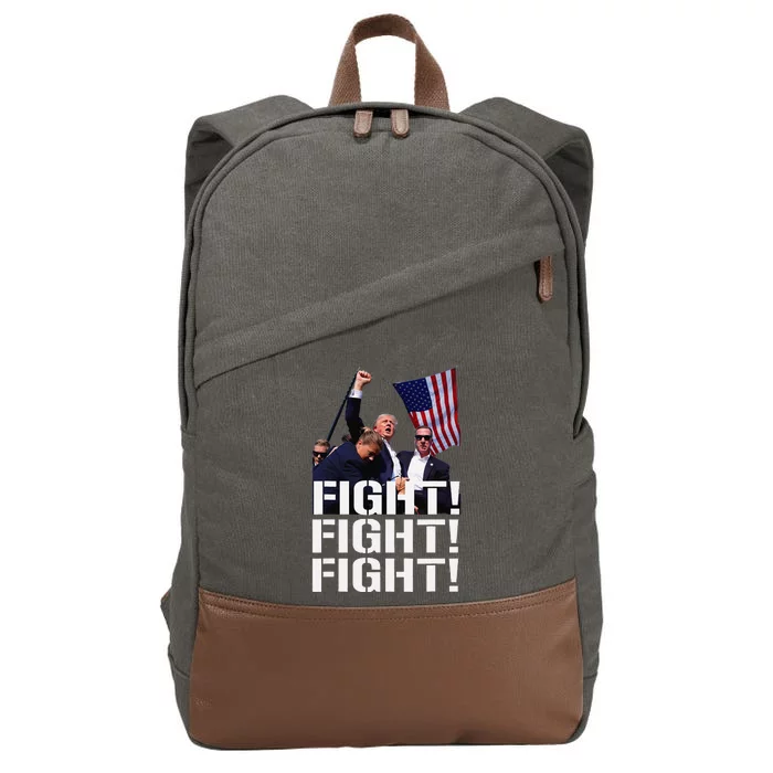 Fight Fight Fight Usa Flag Donald Trump 2024 Rally Presidential Election Cotton Canvas Backpack