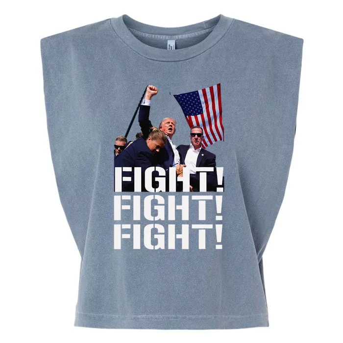 Fight Fight Fight Usa Flag Donald Trump 2024 Rally Presidential Election Garment-Dyed Women's Muscle Tee