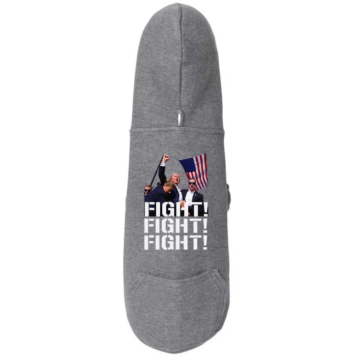 Fight Fight Fight Usa Flag Donald Trump 2024 Rally Presidential Election Doggie 3-End Fleece Hoodie