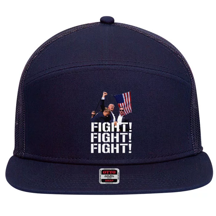 Fight Fight Fight Usa Flag Donald Trump 2024 Rally Presidential Election 7 Panel Mesh Trucker Snapback Hat