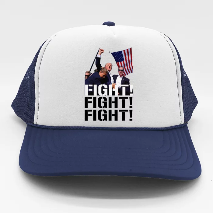 Fight Fight Fight Usa Flag Donald Trump 2024 Rally Presidential Election Trucker Hat