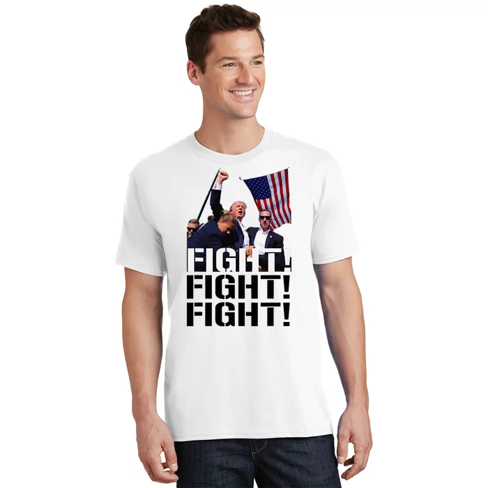 Fight Fight Fight Usa Flag Donald Trump 2024 Rally Presidential Election T-Shirt