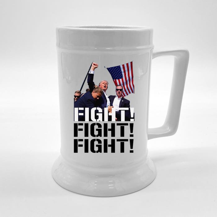 Fight Fight Fight Usa Flag Donald Trump 2024 Rally Presidential Election Front & Back Beer Stein