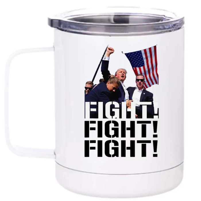 Fight Fight Fight Usa Flag Donald Trump 2024 Rally Presidential Election Front & Back 12oz Stainless Steel Tumbler Cup