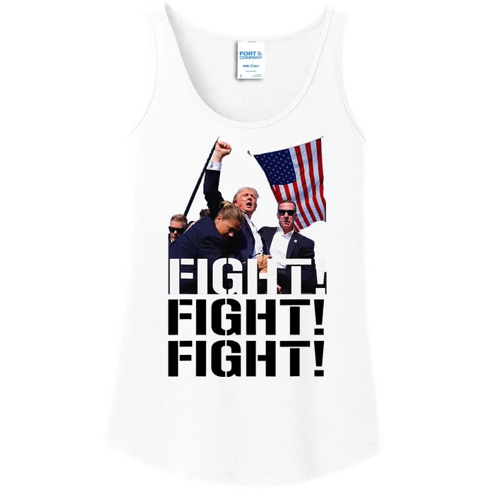 Fight Fight Fight Usa Flag Donald Trump 2024 Rally Presidential Election Ladies Essential Tank