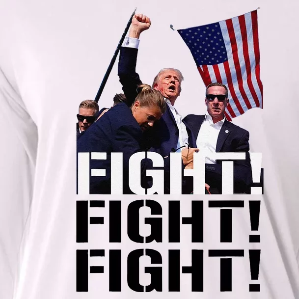 Fight Fight Fight Usa Flag Donald Trump 2024 Rally Presidential Election Cooling Performance Long Sleeve Crew