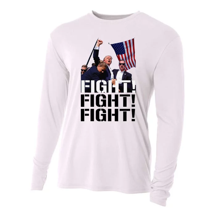 Fight Fight Fight Usa Flag Donald Trump 2024 Rally Presidential Election Cooling Performance Long Sleeve Crew