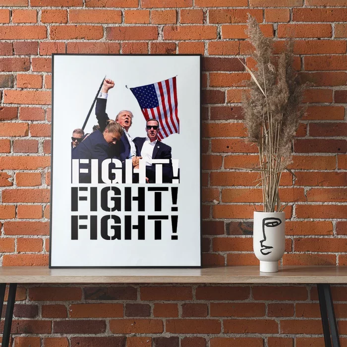 Fight Fight Fight Usa Flag Donald Trump 2024 Rally Presidential Election Poster