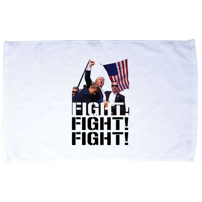 Fight Fight Fight Usa Flag Donald Trump 2024 Rally Presidential Election Microfiber Hand Towel