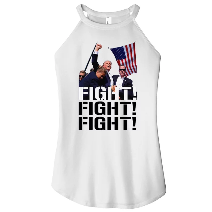 Fight Fight Fight Usa Flag Donald Trump 2024 Rally Presidential Election Women’s Perfect Tri Rocker Tank