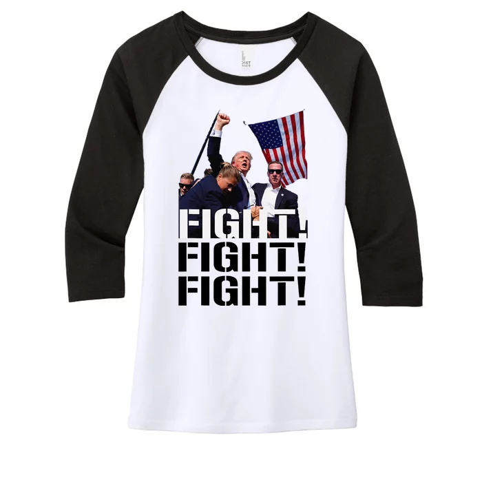 Fight Fight Fight Usa Flag Donald Trump 2024 Rally Presidential Election Women's Tri-Blend 3/4-Sleeve Raglan Shirt