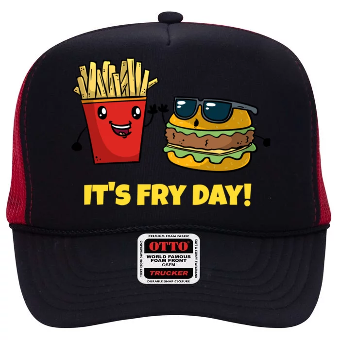 Funny Fast Food Hamburger It's Fry Day Burger Lover Gift High Crown Mesh Trucker Hat