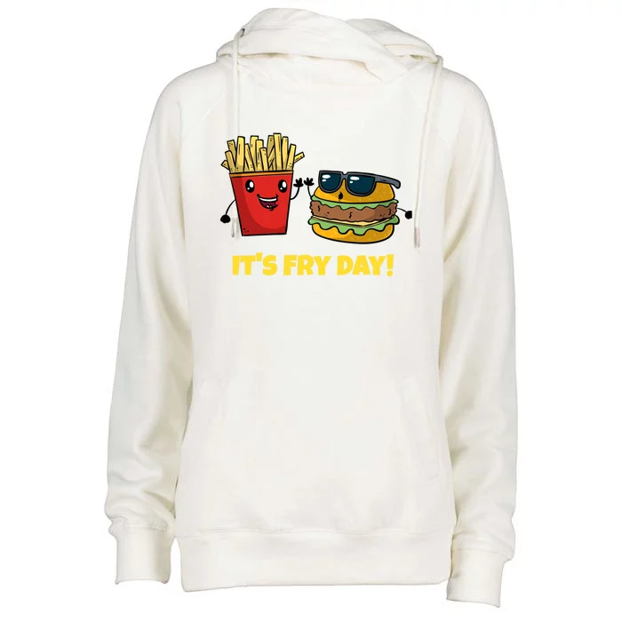 Funny Fast Food Hamburger It's Fry Day Burger Lover Gift Womens Funnel Neck Pullover Hood