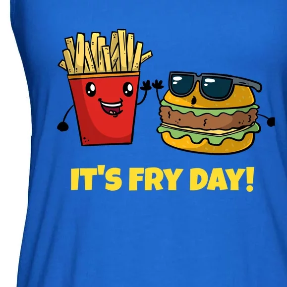 Funny Fast Food Hamburger It's Fry Day Burger Lover Gift Ladies Essential Flowy Tank