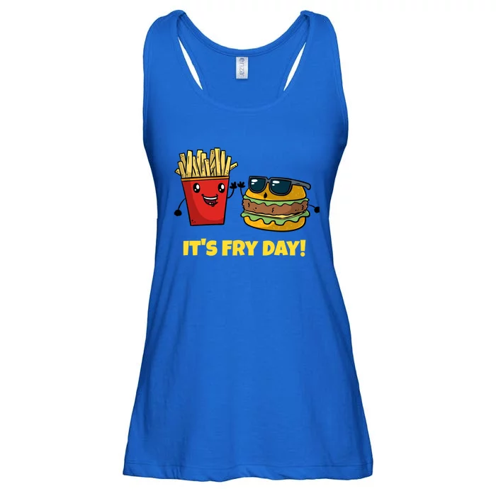 Funny Fast Food Hamburger It's Fry Day Burger Lover Gift Ladies Essential Flowy Tank