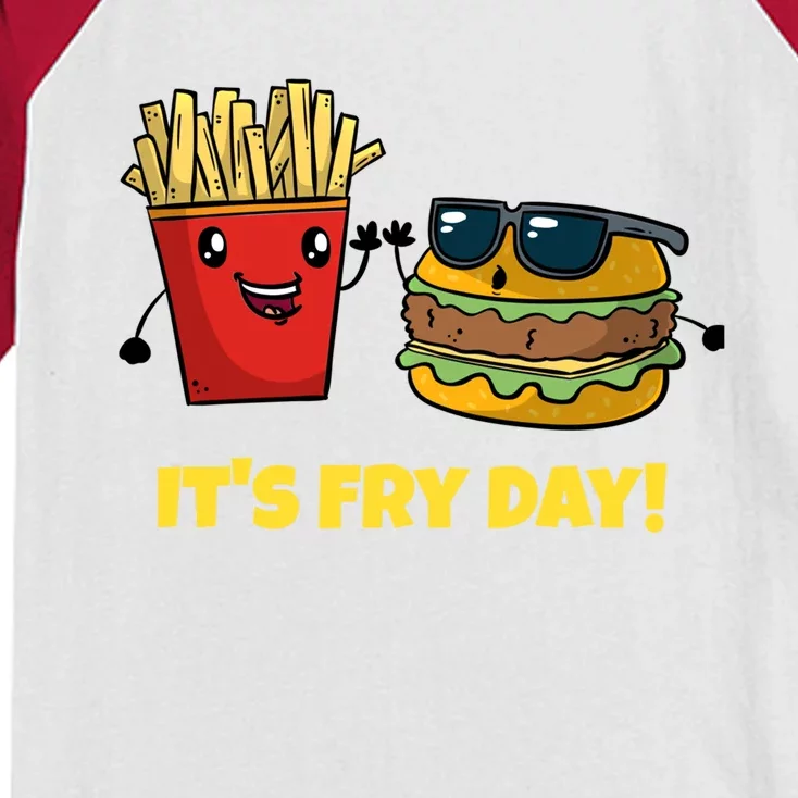 Funny Fast Food Hamburger It's Fry Day Burger Lover Gift Kids Colorblock Raglan Jersey