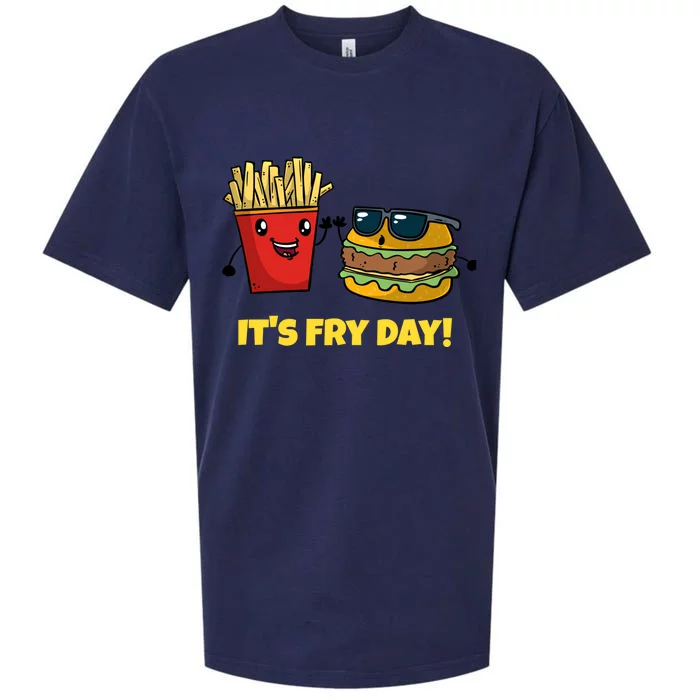 Funny Fast Food Hamburger It's Fry Day Burger Lover Gift Sueded Cloud Jersey T-Shirt