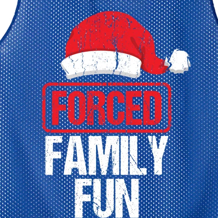 Forced Family Fun Winter Holidays Funny Christmas Gift Mesh Reversible Basketball Jersey Tank