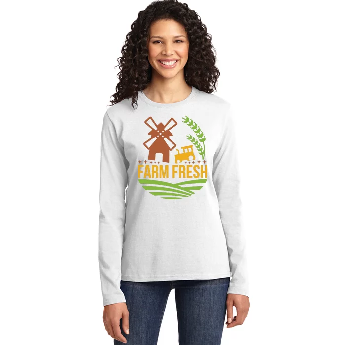 Farm Fresh Ladies Long Sleeve Shirt