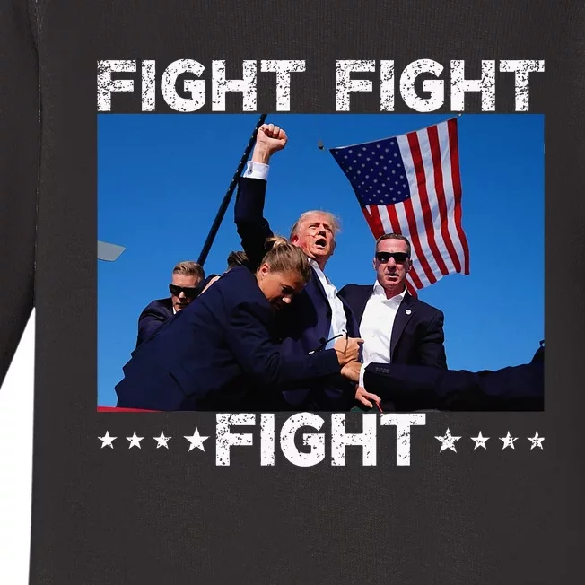 Fight Fight Fight Trump 2024 Vote Trump Baby Long Sleeve Bodysuit