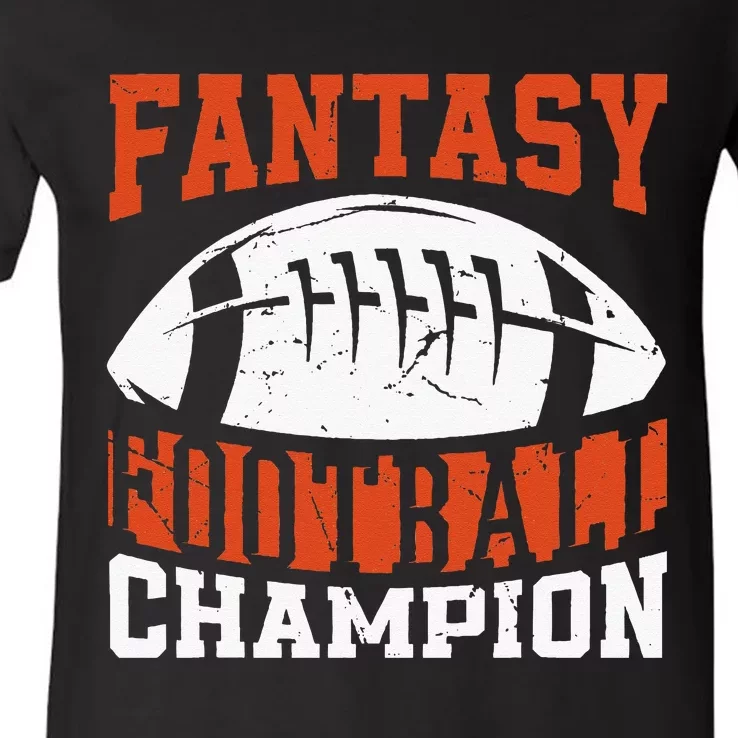 Funny Fantasy Football Player Fantasy Football Champion V-Neck T-Shirt