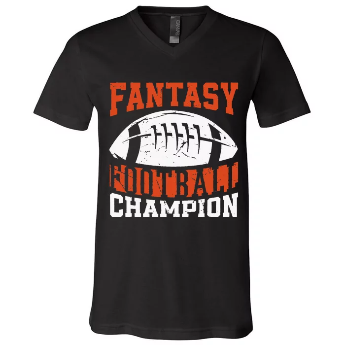 Funny Fantasy Football Player Fantasy Football Champion V-Neck T-Shirt