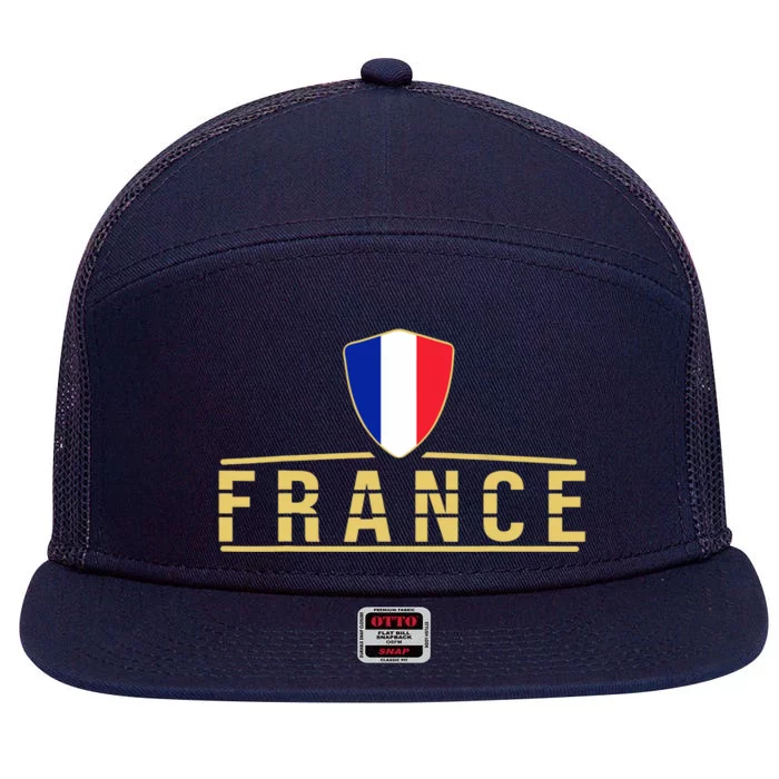 France Football France Soccer Jersey French 7 Panel Mesh Trucker Snapback Hat