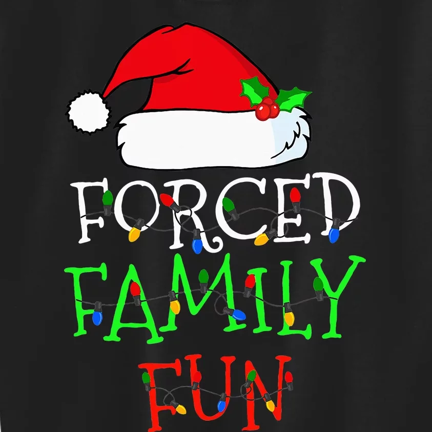 Forced Family Fun Sarcastic Christmas Pajama Family Funny Kids Sweatshirt