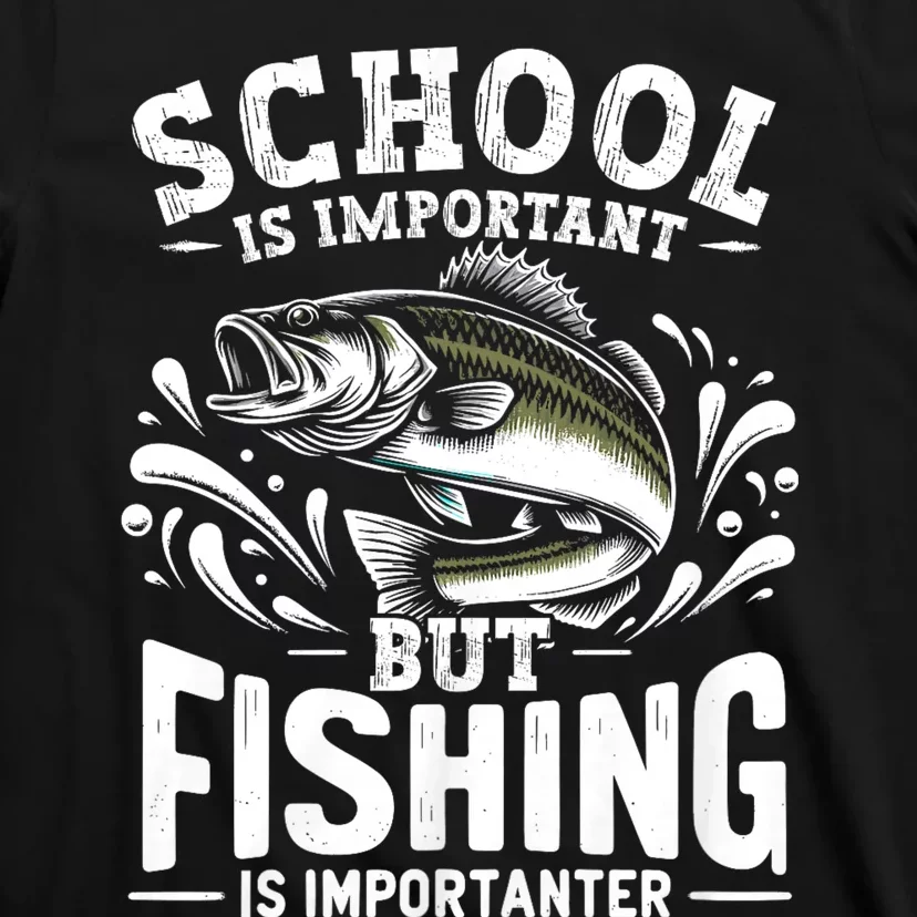 Funny Fishing Fisherman School Is Important But Fishing T-Shirt