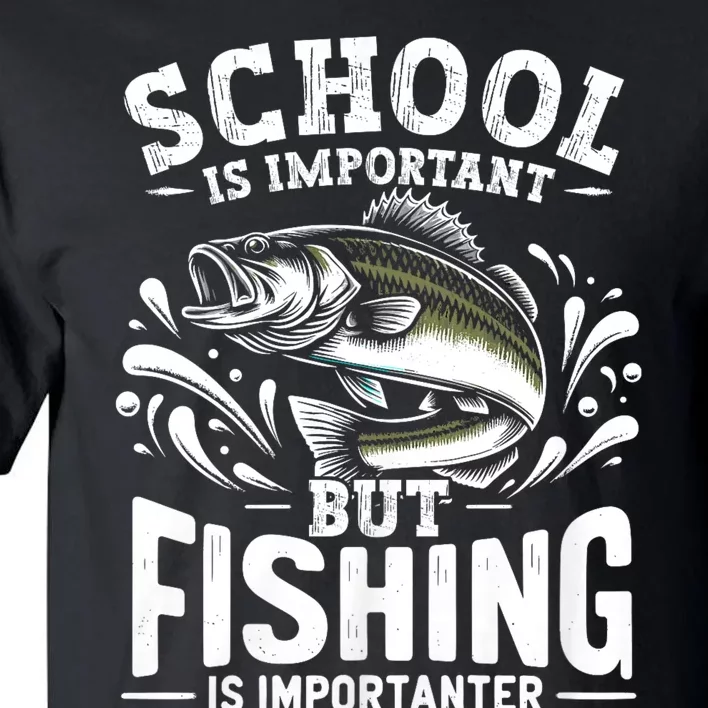 Funny Fishing Fisherman School Is Important But Fishing Tall T-Shirt