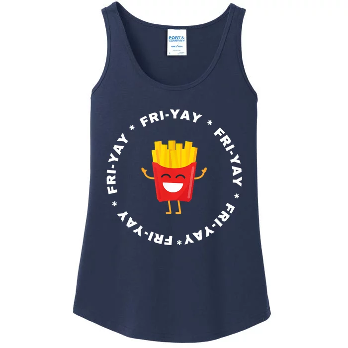 Friyay Funny Friday Fries Lover Ladies Essential Tank