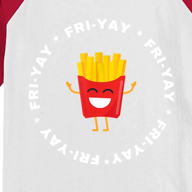 Friyay Funny Friday Fries Lover Kids Colorblock Raglan Jersey