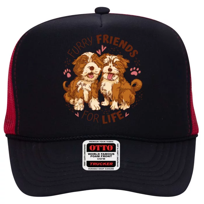 Furry Friends For Life High Crown Mesh Trucker Hat