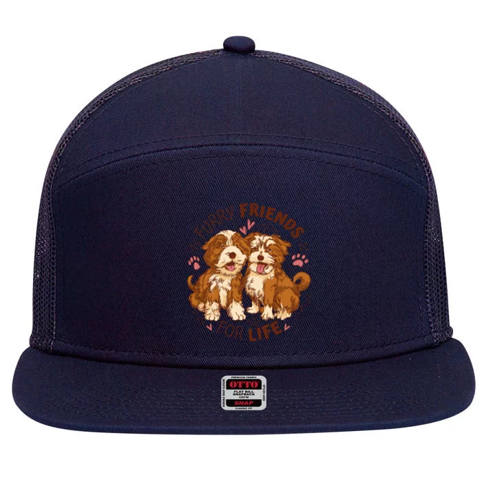 Furry Friends For Life 7 Panel Mesh Trucker Snapback Hat