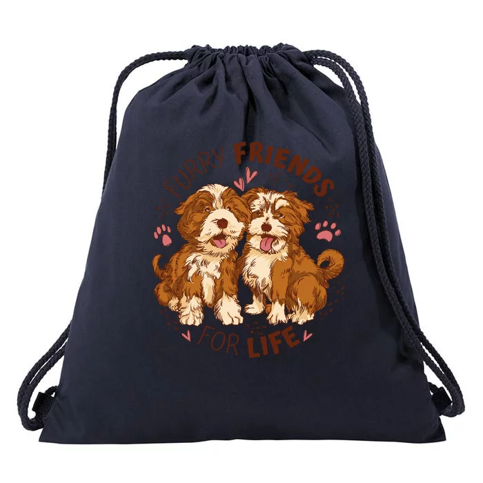 Furry Friends For Life Drawstring Bag