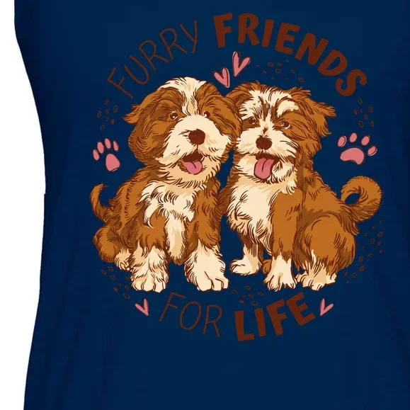 Furry Friends For Life Ladies Essential Flowy Tank