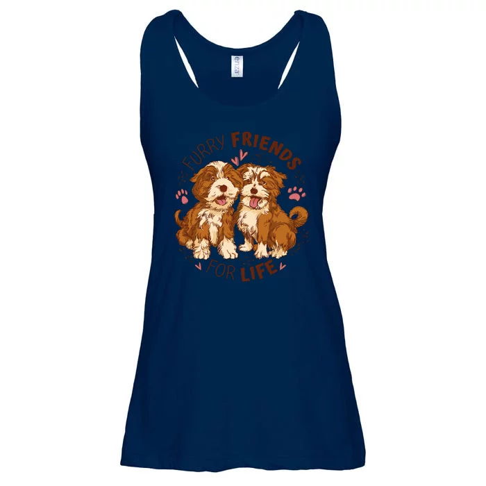 Furry Friends For Life Ladies Essential Flowy Tank