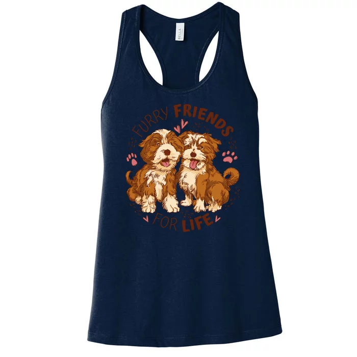 Furry Friends For Life Women's Racerback Tank