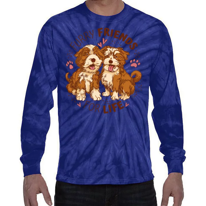 Furry Friends For Life Tie-Dye Long Sleeve Shirt