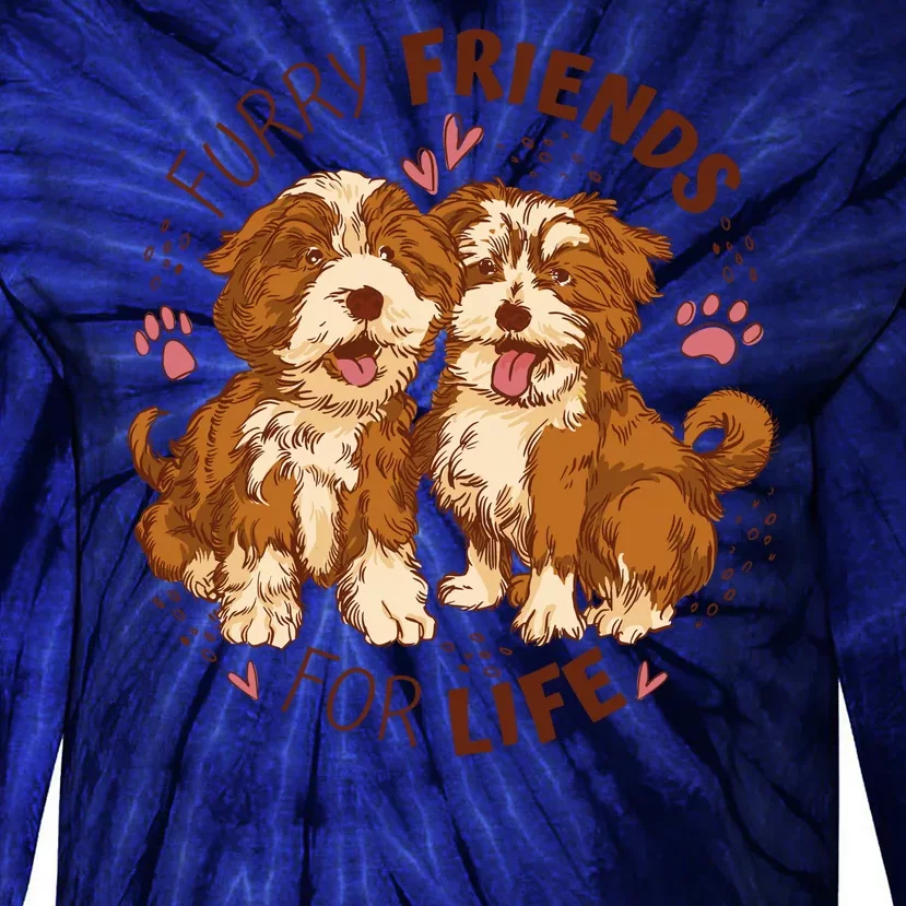 Furry Friends For Life Tie-Dye Long Sleeve Shirt