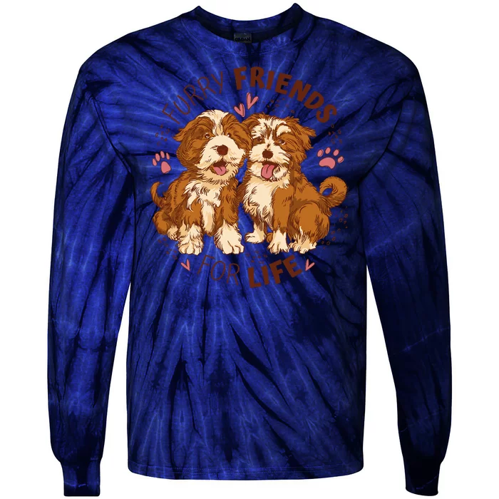 Furry Friends For Life Tie-Dye Long Sleeve Shirt