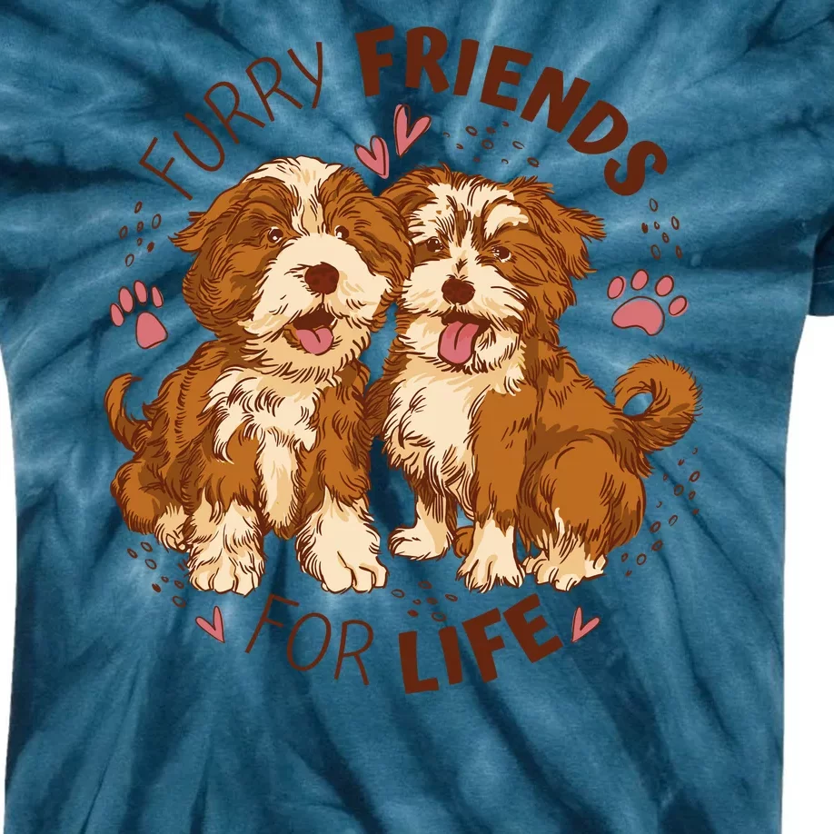 Furry Friends For Life Kids Tie-Dye T-Shirt