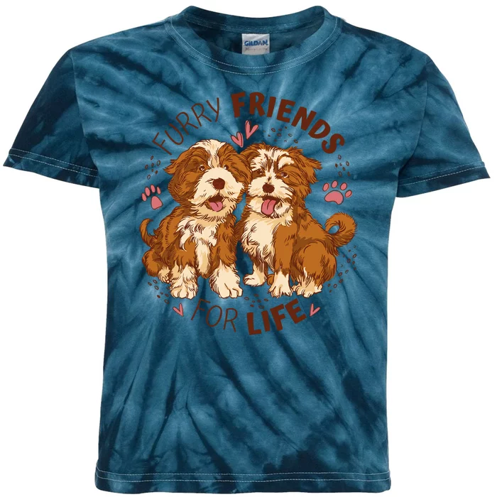 Furry Friends For Life Kids Tie-Dye T-Shirt