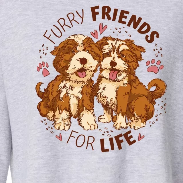 Furry Friends For Life Cropped Pullover Crew